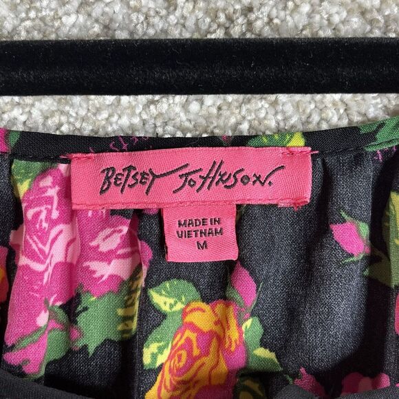 Betsey Johnson‎ Medium Floral Peasant Top Peplum Blouse Floral Multicolor - Picture 3 of 7